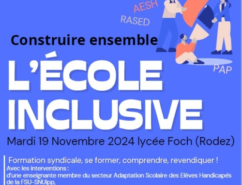 Stage intersyndical Enseignement adapté Inclusion 19 Novembre Rodez